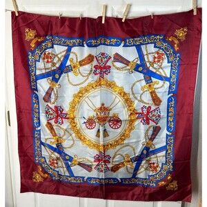 Ladies Scarf Regal Themed 100% Polyester 35in Square Made in Vietnam